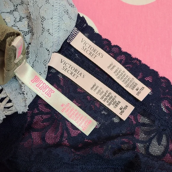 VS PINK 3pk Lace Cheeky Panties Size M - Picture 5 of 7